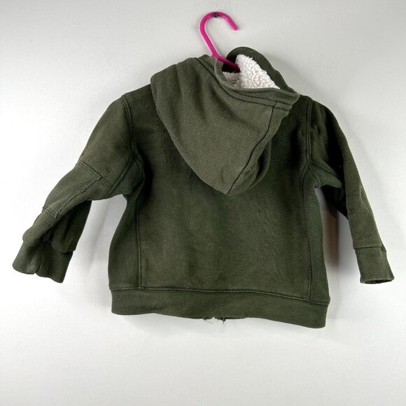 Babygap army green patches zip up size 6-12mon - Picture 3 of 6